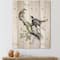 Designart - Vintage Birds In The Wild VIII - Traditional Print on Natural Pine Wood